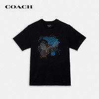 COACH 蔻驰 奢侈品 男女同款涂鸦图案T恤黑色棉质 C7831BLK-M