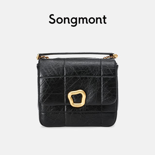 Songmont 崧 中号巧克力包系列云吞锁扣设计师新款头层牛皮链条小方包