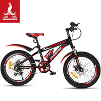 凤凰（Phoenix）儿童自行车山地车男女学生脚踏车6-15岁童车 霸道 黑红色 20寸