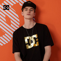 DC SHOES DC夏季休闲简单印花大logo宽松潮牌纯棉男士短袖学生T恤打底衫潮