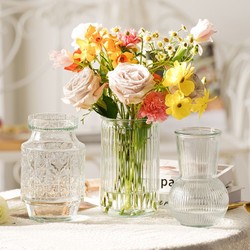 后庭花 竖条简约美式乡村玻璃花瓶耐看实用不过时经典家居摆件超美礼物
