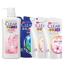 CLEAR 清扬 去屑洗发水 樱花露香型 500g+200g*3