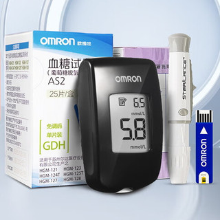 OMRON 欧姆龙 HGM-121 血糖仪 仪器+75片试纸+75支采血针 升级版