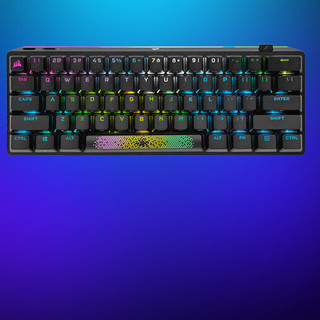 USCORSAIR 美商海盗船 K70 PRO MINI WIRELESS 61键 三模无线键盘 黑色 Cherry红轴 RGB