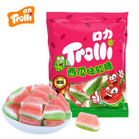 口力Trolli 糖果水果橡皮糖 草莓味葡萄味可乐瓶酸味虫果汁软糖 西瓜52g