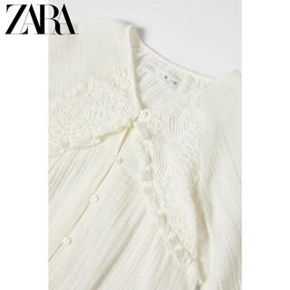 ZARA 秋装新款 童装女童 刺绣绉纱衬衫 5770703 712