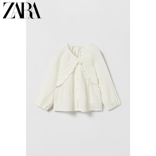 ZARA 秋装新款 童装女童 刺绣绉纱衬衫 5770703 712