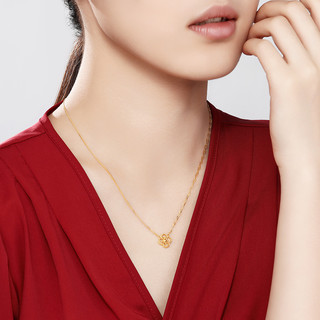 CHJ JEWELLERY 潮宏基 XQG30003956 心运草足金项链