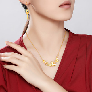 CHJ JEWELLERY 潮宏基 XQG30003958 报喜雕花足金项链