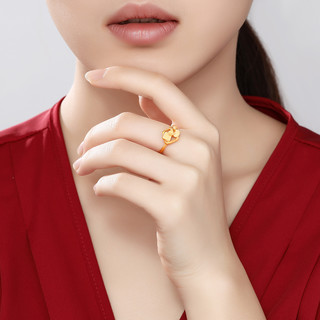 CHJ JEWELLERY 潮宏基 SRG30005203 女士金窗花活口足金戒指 4.05g