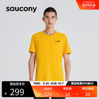 saucony 索康尼 2022秋季新款男子运动短袖圆领跑步T恤透气针织短袖