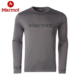 Marmot/土拨鼠轻量透气针织面料男士长袖T恤