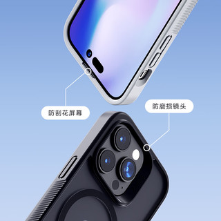 ZAGG 磨砂半透磁吸iPhone14手机壳 防摔防撞简约男女通用保护壳 MagSafe全包壳 磁吸半透磨砂灰 6.7英寸 - iPhone 14 Pro Max