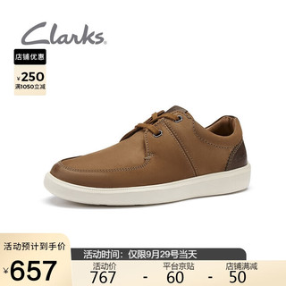 Clarks 其乐 男士春季男士潮流百搭经典系带复古休闲舒适鞋Cambro Lace 棕褐色 42