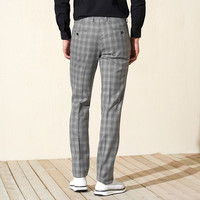 VICUTU/威可多商场同款男士羊毛套西裤时尚休闲格纹西装裤子 专