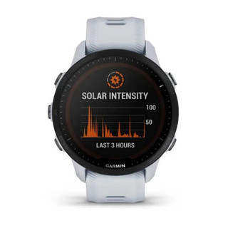 佳明Garmin Forerunner 955 Solar太阳能版先行者智能手表运动跑步健康追踪触屏 白色 全彩内置地图和多频段GPS 专业续航 心率血氧饱和度睡眠监测 安全和跟踪功能女性健康追踪