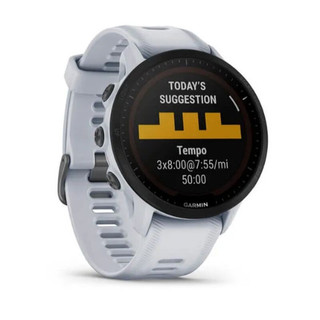 佳明Garmin Forerunner 955 Solar太阳能版先行者智能手表运动跑步健康追踪触屏 白色 全彩内置地图和多频段GPS 专业续航 心率血氧饱和度睡眠监测 安全和跟踪功能女性健康追踪
