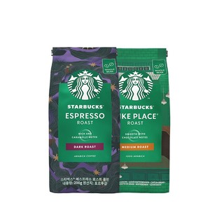 STARBUCKS 星巴克 家享深度烘焙咖啡豆进口经典浓缩烘焙咖啡豆2袋共400g
