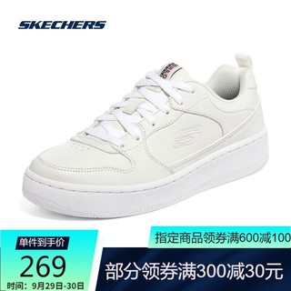 SKECHERS 斯凯奇 女舒适运动板鞋小白鞋149920 WNVR白色/海军蓝/红色 38