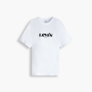 抖音超值购：Levi's 李维斯 男女同款白色圆领纯棉复古LOGO短袖T恤潮 16143-0083B