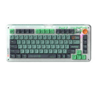 MEIZU 魅族 ZX75 81键 2.4G蓝牙 多模无线机械键盘 绿色 金粉轴  RGB