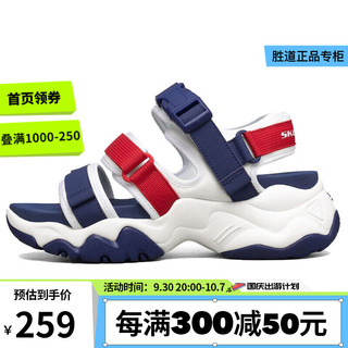 SKECHERS 斯凯奇 D'lites 3.0 女子户外凉鞋 66666302/WNVR 白/蓝/红 36