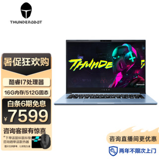 ThundeRobot 雷神 IGER S1 十一代酷睿版 14.0英寸 轻薄本 蓝色（酷睿i7-1165G7、GTX 1650 4G、16GB、512GB SSD、1080P、IPS、60Hz）