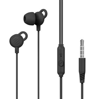 Newmine 纽曼 XL02 有线降噪隔音睡眠线控音乐手机耳机入耳式侧睡不压耳运动跑步耳塞安卓通用 黑色