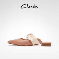 Clarks 其乐 女鞋2022春新款平底尖头凉鞋包头蝴蝶结仙女风穆勒鞋女