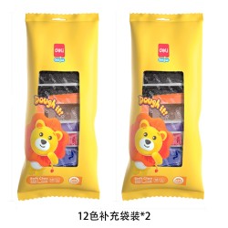 deli 得力 超轻粘土(12色补充装 )2袋
