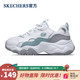  SKECHERS 斯凯奇 官方 复古增高减震熊猫鞋防滑耐磨老爹鞋女鞋88888210 88888210/WMNT 绿色 35　