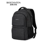 波斯丹顿 双肩包男士旅行背包学生书包商务电脑包 黑色