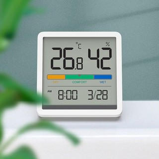 京东京造 温湿度计时钟 室内温度计办公家用婴儿房壁挂桌面电子湿度计 高精度传感器 非蓝牙版