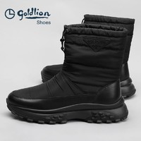 goldlion 金利来 男鞋 加绒保暖雪地靴2022冬季新款厚底防滑时尚休闲棉靴
