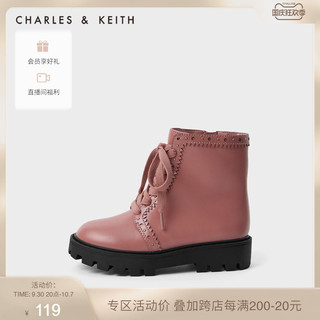 CHARLES & KEITH CHARLES＆KEITH2021春季CK9-91700024金属铆钉装饰儿童短靴 粉红色Pink 28