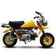  MINI小公猴子50cc摩托车迷你小街车汽油复古小弯梁踏板助力代步摩托车 黄色 10寸铝轮　
