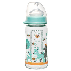 NIP 昵哺 宽口径玻璃奶瓶240ML玻璃奶瓶 新生儿  婴儿奶瓶 240ml（绿色）