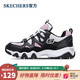 SKECHERS 斯凯奇 官方 男女同款怪兽甜心休闲运动鞋时尚熊猫鞋 88888328/WBPK 白色/黑色/粉红色 35