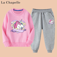 La Chapelle 童装女童宝宝卫衣套装纯棉女孩秋季两件套运动风卡通可爱