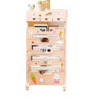 SDLP 时代良品 可移动置物书架 三抽屉带轮豪华款 粉色
