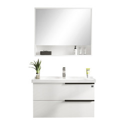 KUKa 顾家家居 G-06217 轻奢浴室柜组合 白色 70cm 半封闭镜柜款