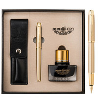 HERO 英雄 钢笔 1801 香槟金 F尖 礼盒装