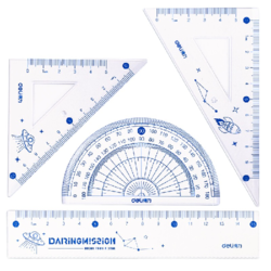 deli 得力 中国航天 绘图套尺 4件套