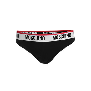 MOSCHINO UNDERWEAR 莫斯奇诺 女士黑色字母logo三角内裤 Z A4712 9014 0555 3码