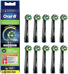 Oral-B 欧乐-B 欧乐B CrossAction 电动牙刷头，10 件装，带 CleanMaximiser 刷毛的整体口腔清洁，黑色版，黑色