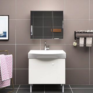 KOHLER 科勒 亲悦系列 K-24655T-0+K-20710T+K-22818T-R-PD1 多功能浴室柜组合 亚光白 80cm