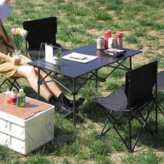 walkto 沃途 便携式野餐桌 磨砂黄 钛钢方桌（桌+收纳袋）