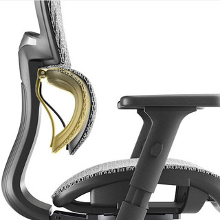 恒林 1388 开普勒人体工学椅 黑框灰网 铝合金脚款