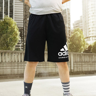 adidas 阿迪达斯 大LOGO短裤 新款男子健身裤子跑步运动休闲五分裤
