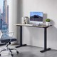 电动升降桌实木手感隐藏式电机工作桌站立式办公桌子家用简约书桌